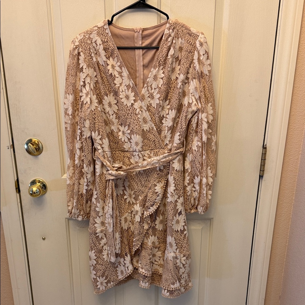 Floral Lace Wrap Dress